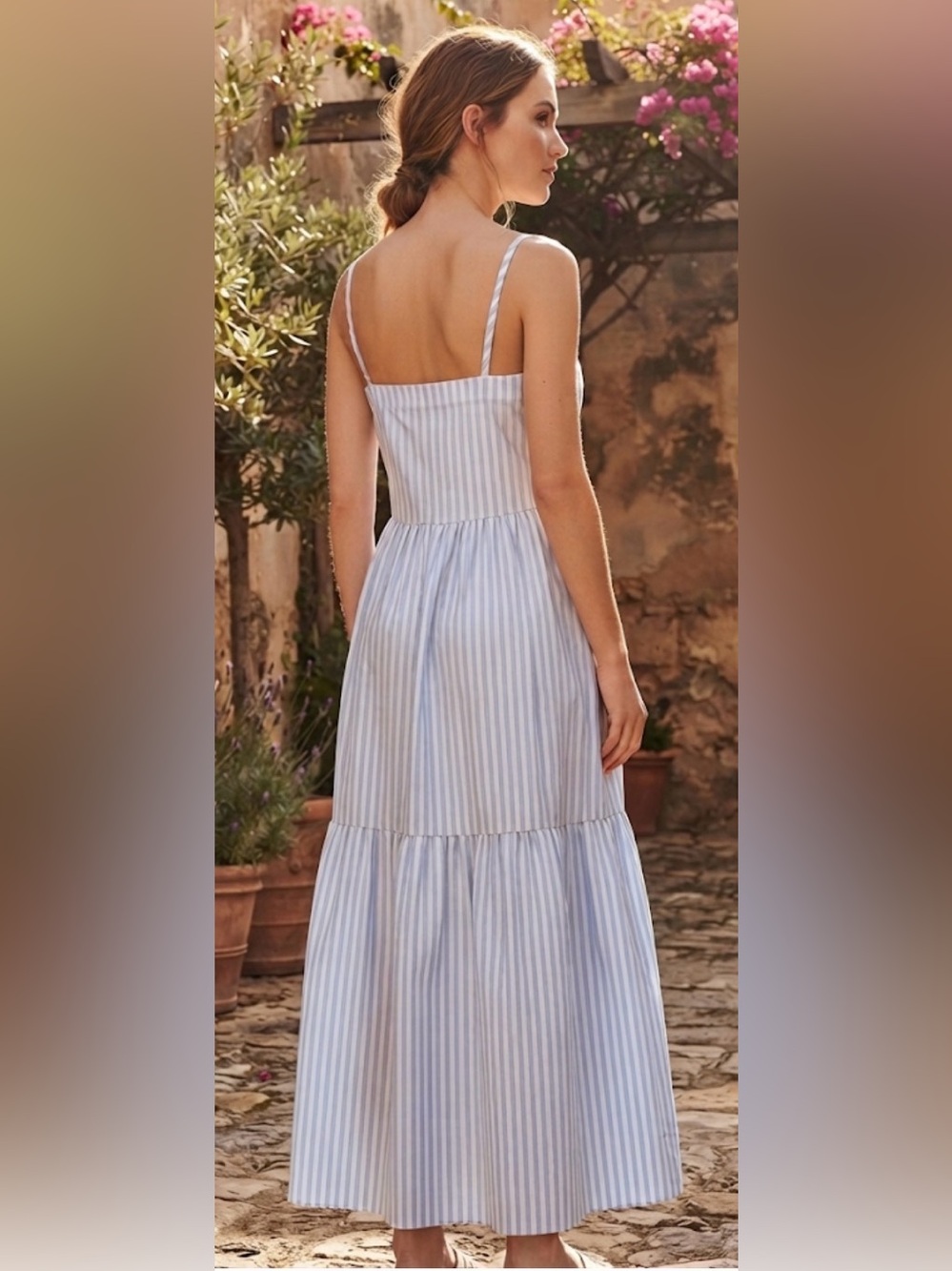 Rag & Bone Leilah Striped Poplin Tiered Maxi Dress - Picture 3 of 9